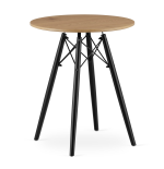 Stół okrągły JUST HOME skandynawski 60cm DĄB, CZARNE NOGI