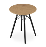 Stół okrągły JUST HOME skandynawski 60cm DĄB, CZARNE NOGI