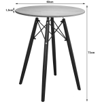 Stół okrągły JUST HOME skandynawski 60cm DĄB, CZARNE NOGI