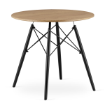 Stół okrągły JUST HOME skandynawski 100cm DĄB, CZARNE NOGI