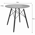Stół okrągły JUST HOME skandynawski 80cm DĄB, CZARNE NOGI