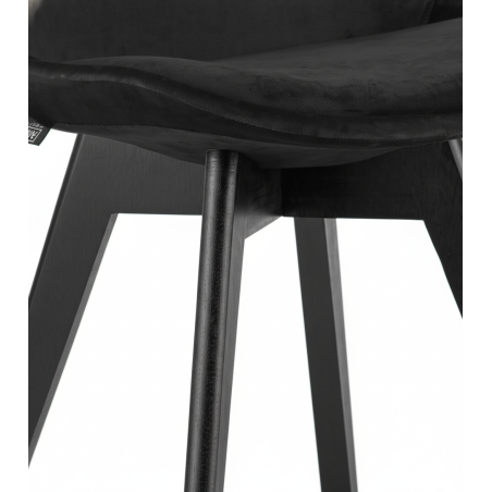 Krzesło skandynawskie nowoczesne do jadalni kuchni MILEO PREMIUM CZARNY EKO