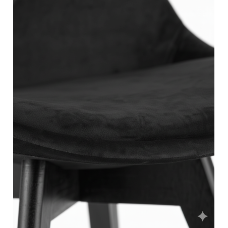 Krzesło skandynawskie nowoczesne do jadalni kuchni MILEO PREMIUM CZARNY EKO