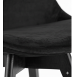 Krzesło skandynawskie nowoczesne do jadalni kuchni MILEO PREMIUM CZARNY EKO