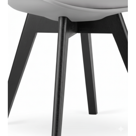 Krzesło skandynawskie nowoczesne do jadalni kuchni MILEO PREMIUM CIEMNO-SZARY EKO