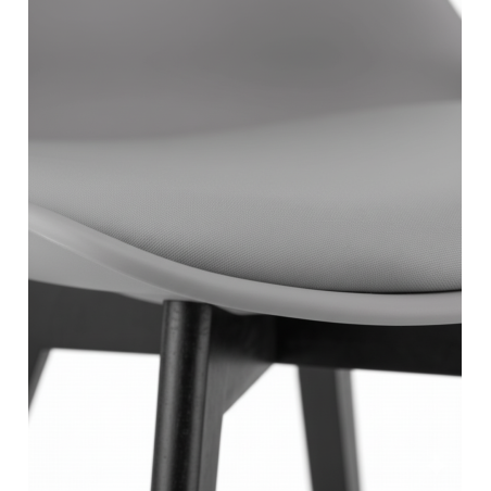 Krzesło skandynawskie nowoczesne do jadalni kuchni MILEO PREMIUM CIEMNO-SZARY EKO