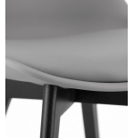 Krzesło skandynawskie nowoczesne do jadalni kuchni MILEO PREMIUM CIEMNO-SZARY EKO