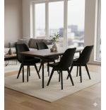 Krzesło skandynawskie nowoczesne do jadalni kuchni MILEO PREMIUM CZARNY EKO