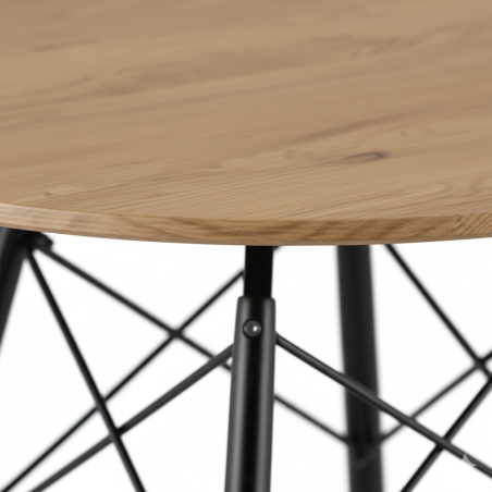 Stół okrągły JUST HOME skandynawski 60cm DĄB, CZARNE NOGI
