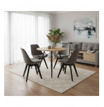 Stół okrągły JUST HOME skandynawski 60cm DĄB, CZARNE NOGI