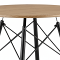 Stół okrągły JUST HOME skandynawski 80cm DĄB, CZARNE NOGI