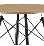 Stół okrągły JUST HOME skandynawski 80cm DĄB, CZARNE NOGI