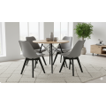 Stół okrągły JUST HOME skandynawski 80cm DĄB, CZARNE NOGI