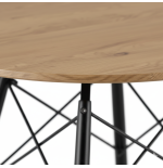 Stół okrągły JUST HOME skandynawski 100cm DĄB, CZARNE NOGI