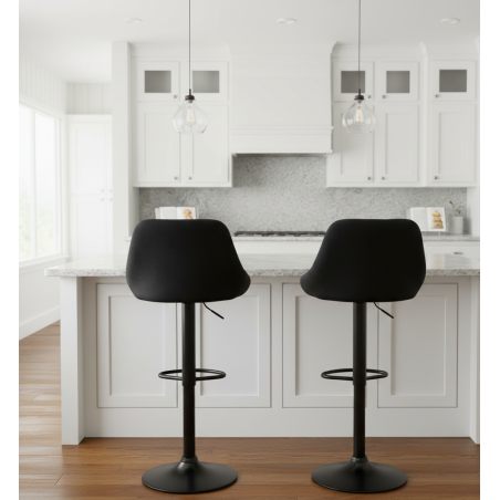 Hoker regulowany loftowy Toledo czarny velvet BL