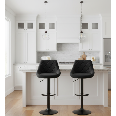 Hoker regulowany loftowy Toledo czarny velvet BL