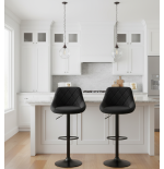 Hoker regulowany loftowy Toledo czarny velvet BL