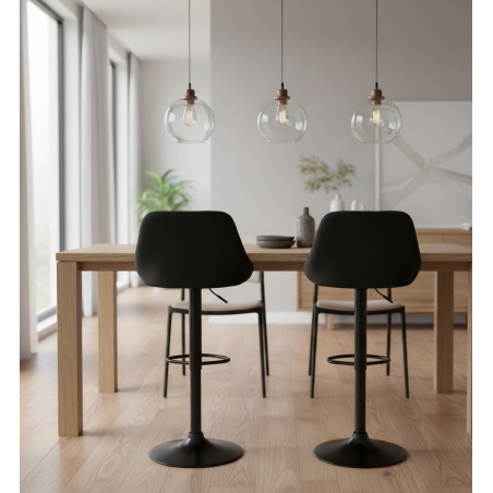 Hoker regulowany loftowy Toledo czarny velvet BL