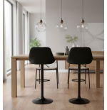 Hoker regulowany loftowy Toledo czarny velvet BL