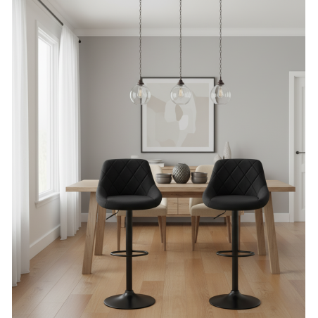 Hoker regulowany loftowy Toledo czarny velvet BL