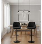 Hoker regulowany loftowy Toledo czarny velvet BL