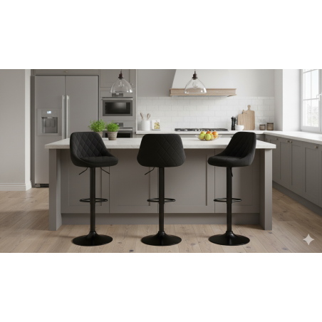 Hoker regulowany loftowy Toledo czarny velvet BL