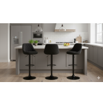 Hoker regulowany loftowy Toledo czarny velvet BL