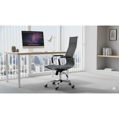 Fotel obrotowy EXCLUSIVE Fotel do gabinetu siatkowany Czarny przewiewny