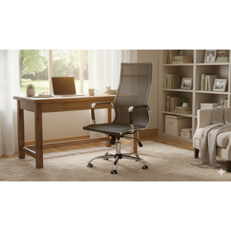 Fotel obrotowy EXCLUSIVE Fotel do gabinetu siatkowany Czarny przewiewny