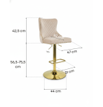 Hoker barowy,do kuchni, salonu, pokoju, wyspa elegancki VELVET BEŻOWY GL