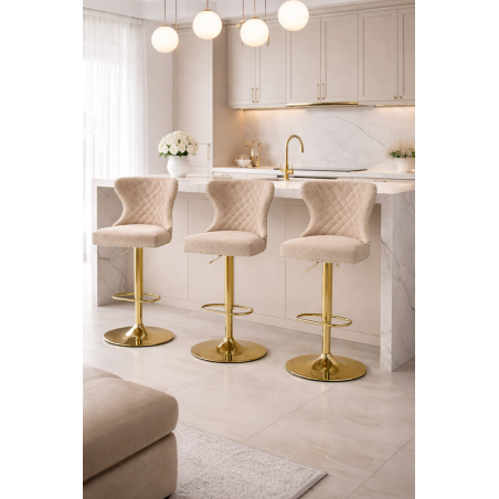 Hoker barowy,do kuchni, salonu, pokoju, wyspa elegancki VELVET BEŻOWY GL