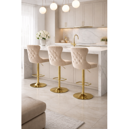 Hoker barowy,do kuchni, salonu, pokoju, wyspa elegancki VELVET BEŻOWY GL