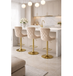 Hoker barowy,do kuchni, salonu, pokoju, wyspa elegancki VELVET BEŻOWY GL