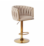 Hoker regulowany, obrotowy, barowy, do kuchni Glamour Loft Pleciony wyspa