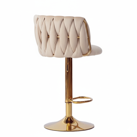 Hoker regulowany, obrotowy, barowy, do kuchni Glamour Loft Pleciony wyspa