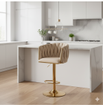 Hoker regulowany, obrotowy, barowy, do kuchni Glamour Loft Pleciony wyspa