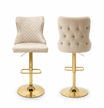Hoker barowy,do kuchni, salonu, pokoju, wyspa elegancki VELVET BEŻOWY GL