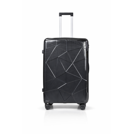 Walizka podróżna, duża, VINCI - PP016 L CZARNA, Polipropylen, TSA