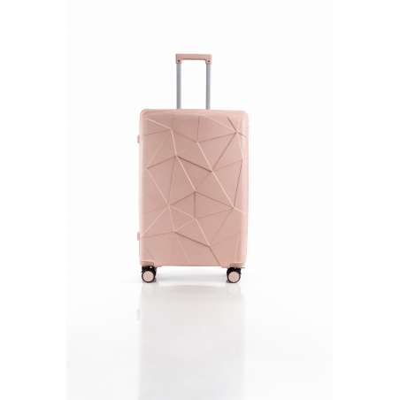 Walizka podróżna, duża, VINCI - PP016 L RÓŻOWA, Polipropylen, TSA