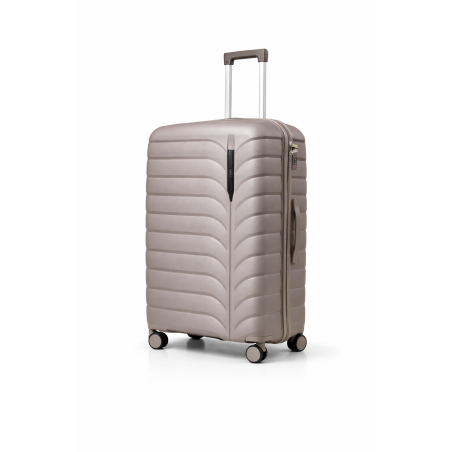 Walizka podróżna, średnia, VINCI - PP24 M kawowa, Polipropylen, TSA