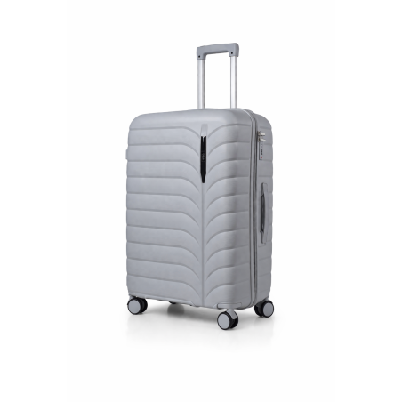 Walizka podróżna, średnia, VINCI - PP24 M SZARA, Polipropylen, TSA