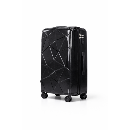 Walizka podróżna, średnia, VINCI - PP016 M CZARNA, Polipropylen, TSA
