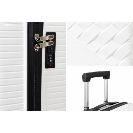 Walizka podróżna, kabinówka, VINCI - PP150 S BIAŁA, Polipropylen, TSA