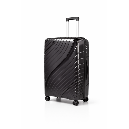 Walizka podróżna, duża, VINCI - PP120 L czarna, Polipropylen, TSA