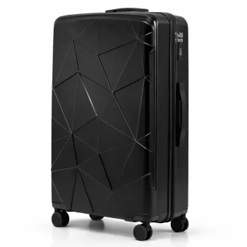 Walizka podróżna, duża, VINCI - PP016 L CZARNA, Polipropylen, TSA