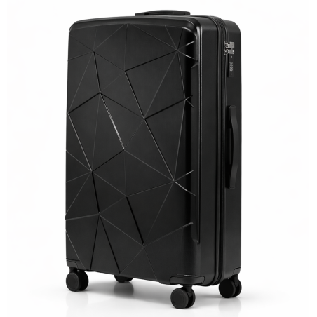 Walizka podróżna, duża, VINCI - PP016 L CZARNA, Polipropylen, TSA