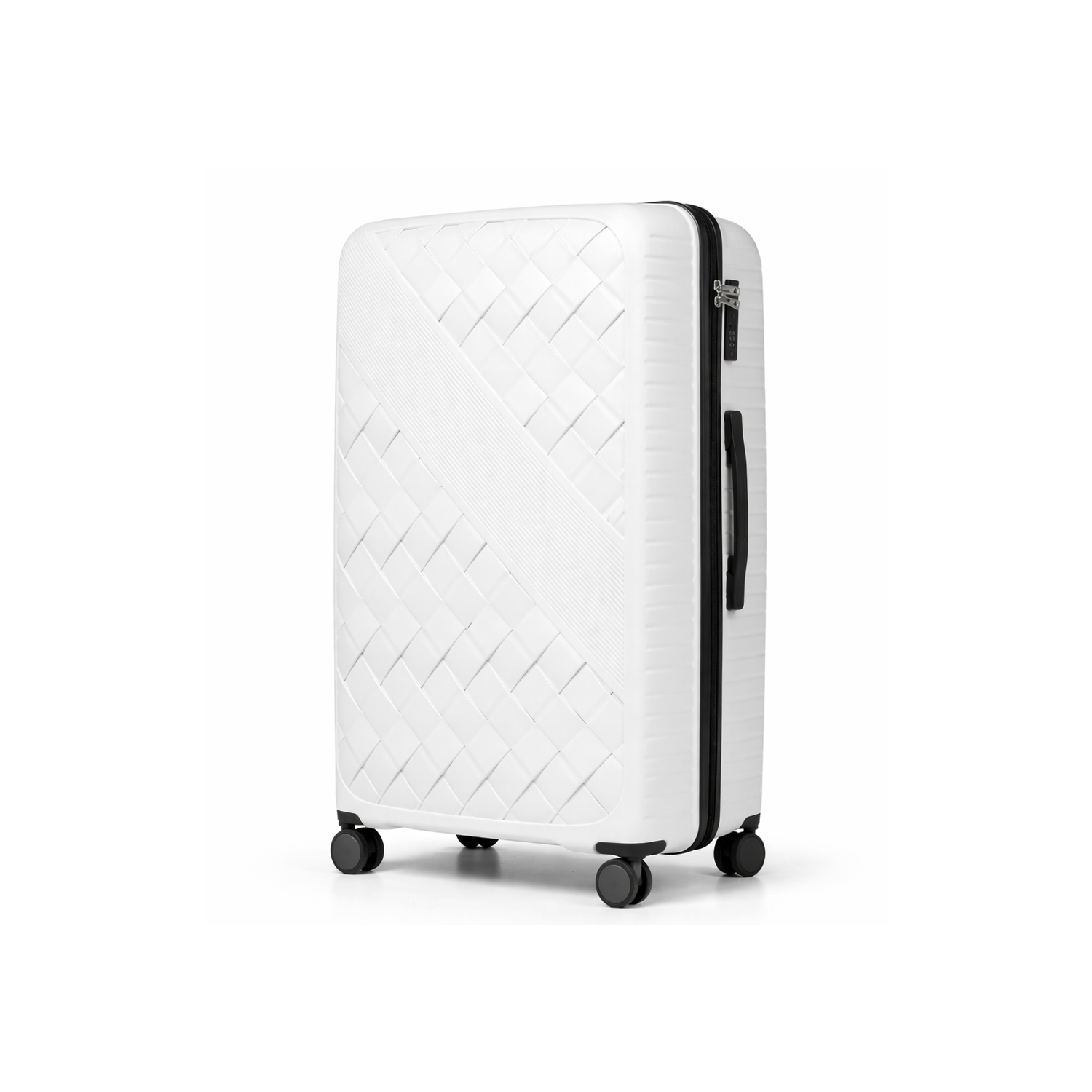 Walizka podróżna, duża, VINCI - PP150 L BIAŁA, Polipropylen, TSA