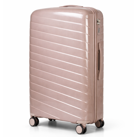 Walizka podróżna, duża, VINCI - PP280 L kawowa, Polipropylen, TSA