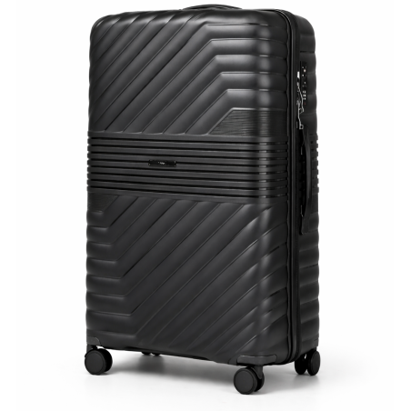 Walizka podróżna, duża, VINCI - PP290 L czarna, Polipropylen, TSA