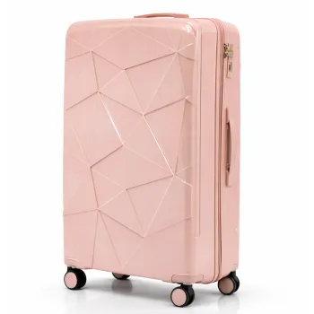 Walizka podróżna, średnia, VINCI - PP016 M RÓŻOWA, Polipropylen, TSA